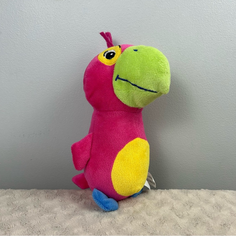 National Entertainment Network Parrot Bird Plush Stuffed Animal Pink Yellow Blue
